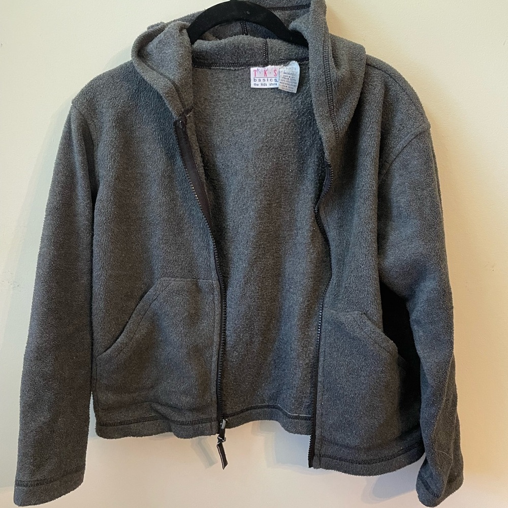 Kids Charcoal Gray Fleece Jacket
